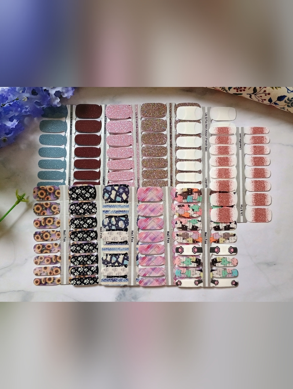 **10 For $25** Lily And Fox Nail Fox Nail Polish Strips Nail Wraps 16ct Bundle